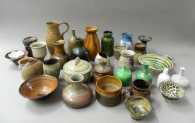 A quantity of Studio pottery, including Cley, Lindform, W.