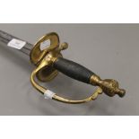 A 1796 pattern British Infantry officers sword. 97 cm long.