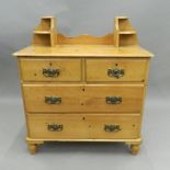 A Victorian pine dressing chest. 89 cm wide.