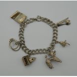 A silver charm bracelet (32 grammes)