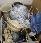 A quantity of miscellaneous porcelain and glass, etc.