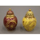 Two small Limoges porcelain lidded vases