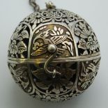 A Chinese ball censer. 5 cm high.