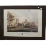 A South East View of Ely Cathedral, print, framed and glazed. 69 x 49 cm.