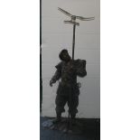 A large bronze model of a Japanese warrior. 171 cm high.