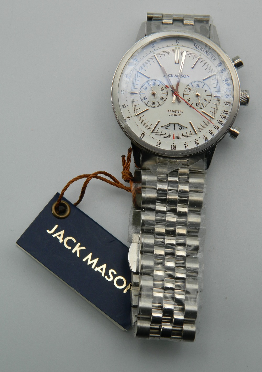 A Jack Mason gentleman's wristwatch, with original tags. 4.25 cm wide.