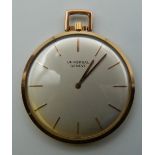 An 18 ct gold ultra slim pocket watch, by Universal Geneve. 4 cm diameter.