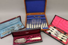 A quantity of Continental silver and silver plated cutlery