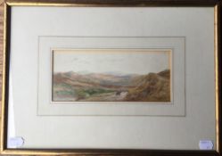 R MEADOWS, Figures on Horseback on a Mountain Path, dated 1878, watercolour, framed and glazed.