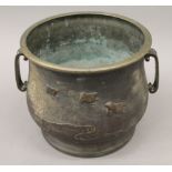 A large Chinese bronze censer. 23.5 cm high.