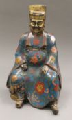 A Chinese cloisonne model dignitary. 30 cm high.