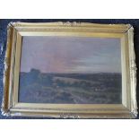 Evening Glow Surrey Weald, oil on canvas, framed. 59.5 x 39.5 cm.