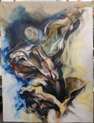 ALEXANDRA MCKIE, two oils on canvas, Human Torso. 91.5 x 122 cm.