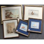 A small quantity of 19th/20th century marine watercolours, all framed and glazed. The largest 25.