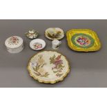 A small quantity of various Royal Worcester and a small florally encrusted Continental porcelain