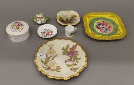 A small quantity of various Royal Worcester and a small florally encrusted Continental porcelain
