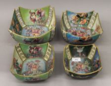 Four graduated Carltons Fantasia Ware Burslem bowls. The largest 23 cm high.