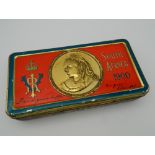 A Boer War Queen Victoria chocolate tin. 16 cm wide.