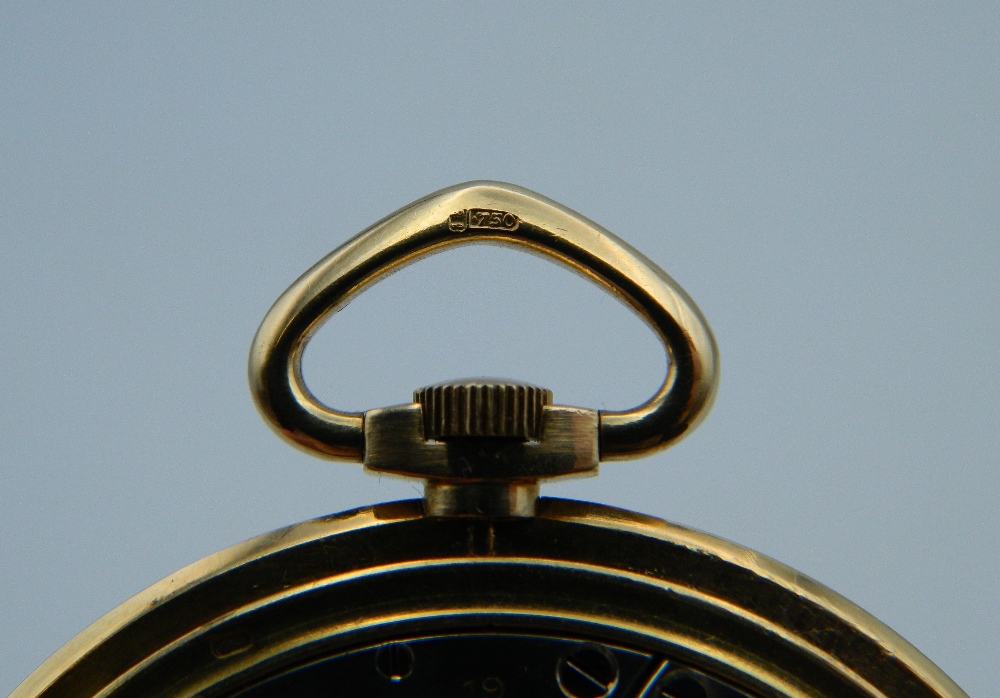 A vintage 18 ct gold super slim Zenith Chronometer pocket watch, retailed by Mappin, - Image 5 of 5