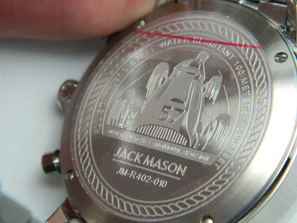 A Jack Mason gentleman's wristwatch, with original tags. 4.25 cm wide. - Image 3 of 3
