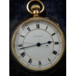 A late 19th century 14 ct gold filled pocket watch, by Elkington,