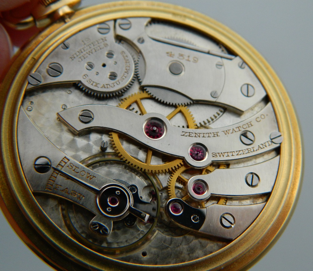 A vintage 18 ct gold super slim Zenith Chronometer pocket watch, retailed by Mappin, - Image 2 of 5