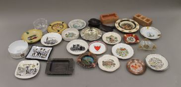 A quantity of vintage ashtrays