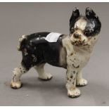 A small iron model of a pug dog. 11.5 cm high.