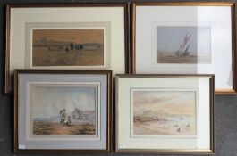 Four 19th century Marine watercolours, all framed and glazed. The largest 31 x 17 cm.