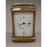 A Victorian striking carriage clock. 17.5 cm high.