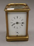 A Victorian striking carriage clock. 17.5 cm high.