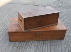 Two Victorian pine trunks. The largest 117 cm wide.