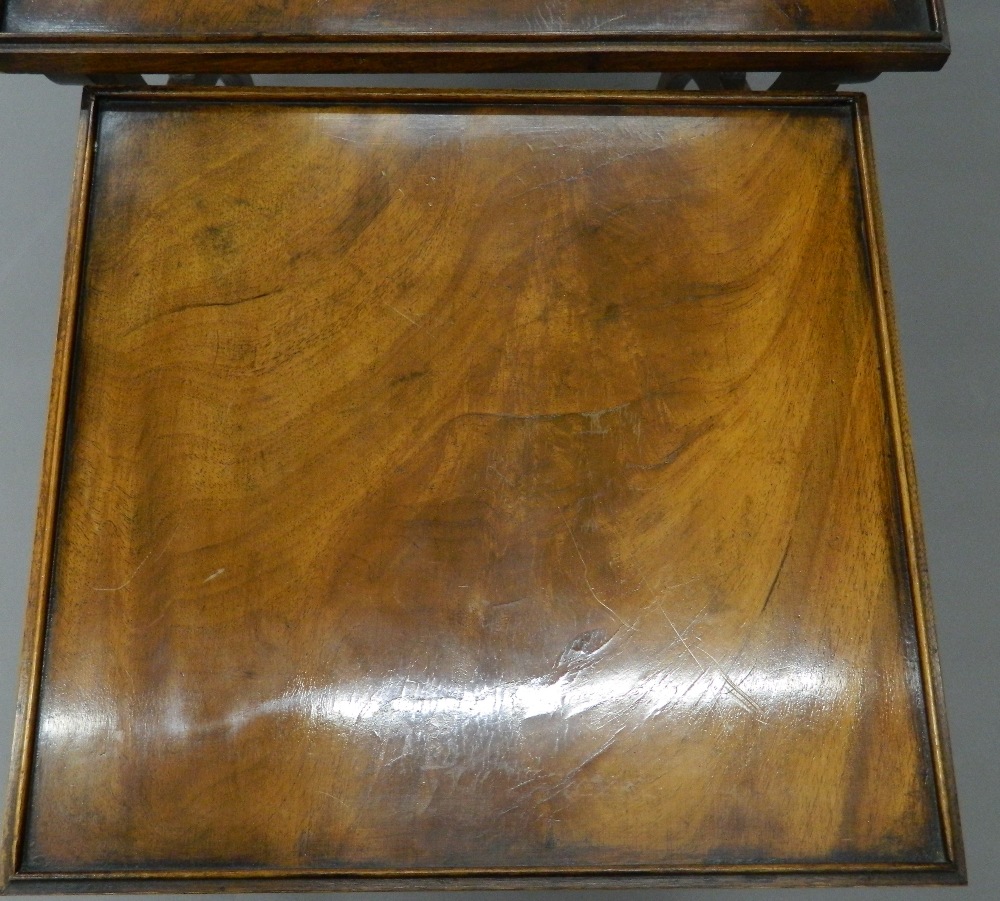 A nest of three mahogany tables. 56 cm wide. - Image 7 of 7
