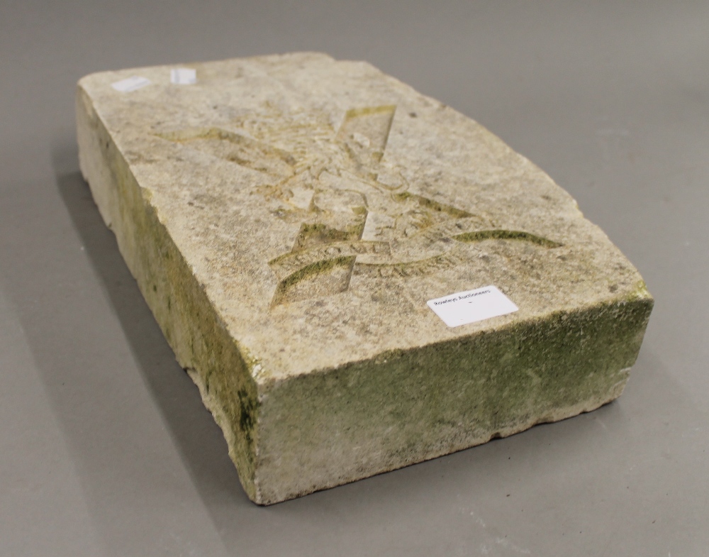 A Regimental stone carving. 33 cm high. - Image 3 of 3