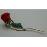 A sterling silver model of a rose. 5.5 cm high.