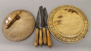 Two vintage bread boards,