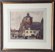 GEORGE IRNHAM, Church of St. Saubre Montreuil, France, dated 1919, watercolour, framed and glazed.