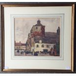 GEORGE IRNHAM, Church of St. Saubre Montreuil, France, dated 1919, watercolour, framed and glazed.