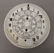 A Victorian white porcelain sundial. 27 cm diameter.