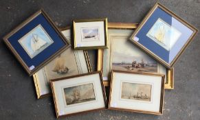 A quantity of various Marine watercolours. The largest 23 x 17 cm.