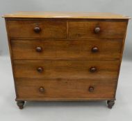 A 19th century mahogany chest of drawers. 109 cm wide. The property of Germaine Greer.