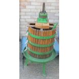 A vintage apple press. 120 cm high. The property of Germaine Greer.