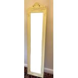 A cream framed full length dressing mirror. 173.5 cm high.