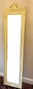 A cream framed full length dressing mirror. 173.5 cm high.