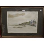 B J COATES, The Stour at Mistley, pencil and watercolour, dated 1980, framed and glazed. 40 x 27.