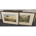 Five Victorian framed prints. Each 84 x 60 cm overall.