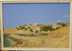 SNOW, Mediterranean Scene, signed and dated 1979, oil on canvas, framed. 72 x 49 cm.