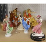 A quantity of various Wade and other Art Deco figurines. The largest 23 cm high.