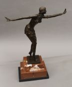An Art Deco style bronze figurine. 48.5 cm high.