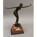 An Art Deco style bronze figurine. 48.5 cm high.